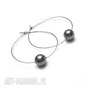 katia i krokodyl one pearl graphite -kolczyki