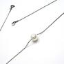 hand made naszyjniki srebro one pearl vol. 6 /white/