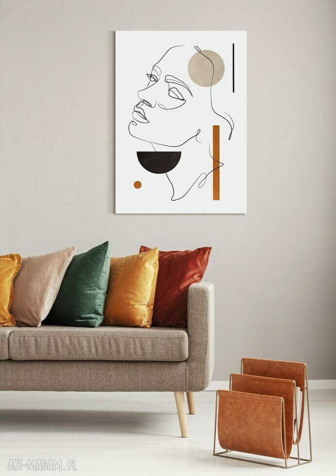 Plakat One Line 40x50 cm - kobieta twarz geometria