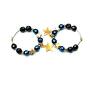 szlachetna kolczyki czarne alloys collection /navy blue star/