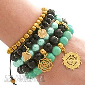 pearl jade onyx hematite & crystal set lavoga