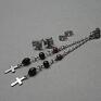 czarne kolczyki stal alloys collection /crucifix double