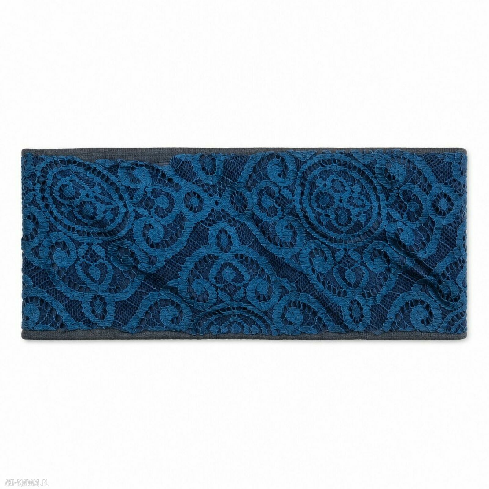 Czarna koronkowa opaska na głowę handmade - miękka i uniwersalna