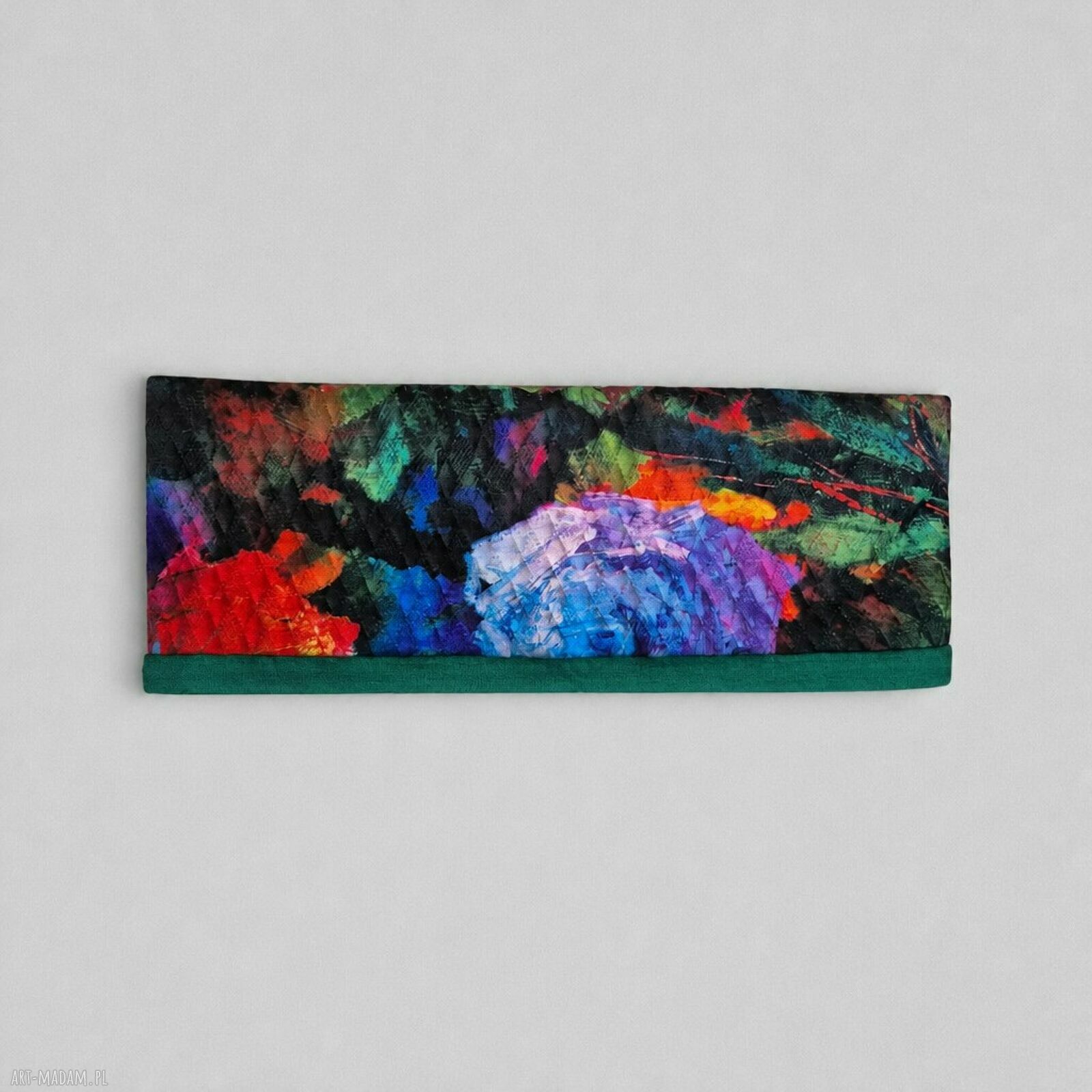 Kolorowa opaska dzianinowa na lato - uniwersalna i rozciągliwa (handmade)