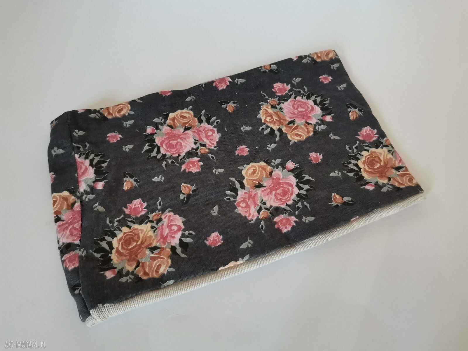 Kwiatowa opaska bawełniana na podszewce w stylu boho