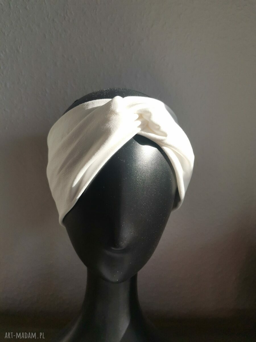 Biała opaska turbanowa - rozmiar uniwersalny