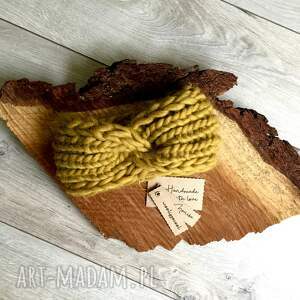 opaska chunky mustard handmade woolissocool