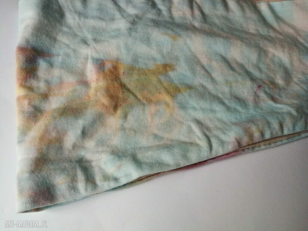 Opaska damska ręcznie farbowana boho-box (59-60 cm) na ecru podszewce