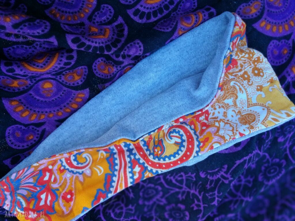 Opaska damska dzianinowa Orient Boho - ręcznie robiona, uniwersalny rozmiar
