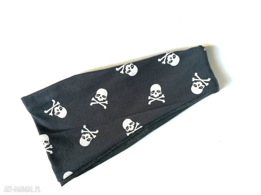Opaska damska wiosenna w czaszki - sportowa do biegania i jogi (handmade)