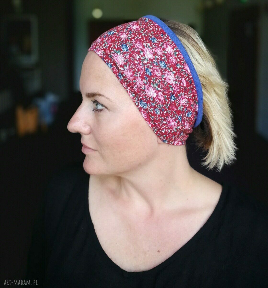 Opaska damska podwójna - szeroka 11 cm w stylu boho i etno