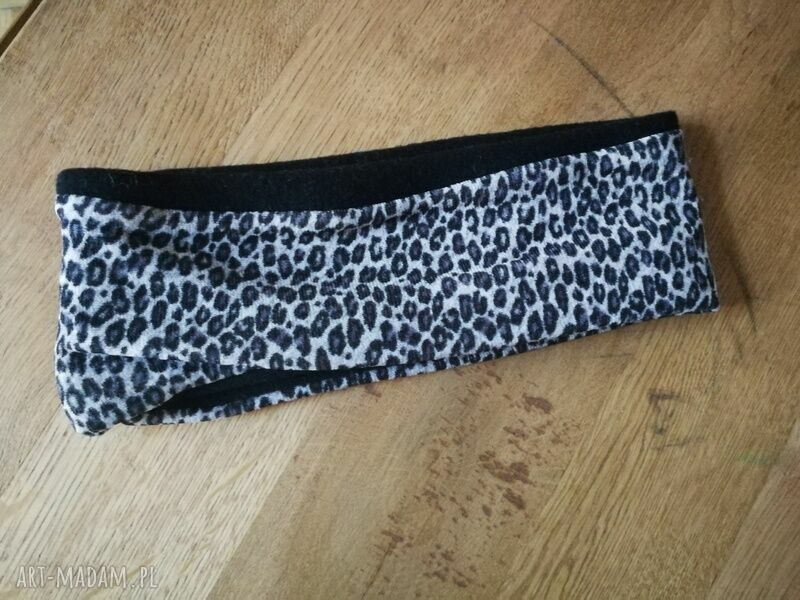 Opaska damska w panterkę na podszewce - etno boho do roweru