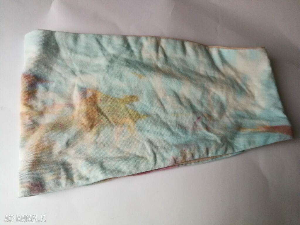 Opaska damska ręcznie farbowana boho-box (59-60 cm) na ecru podszewce