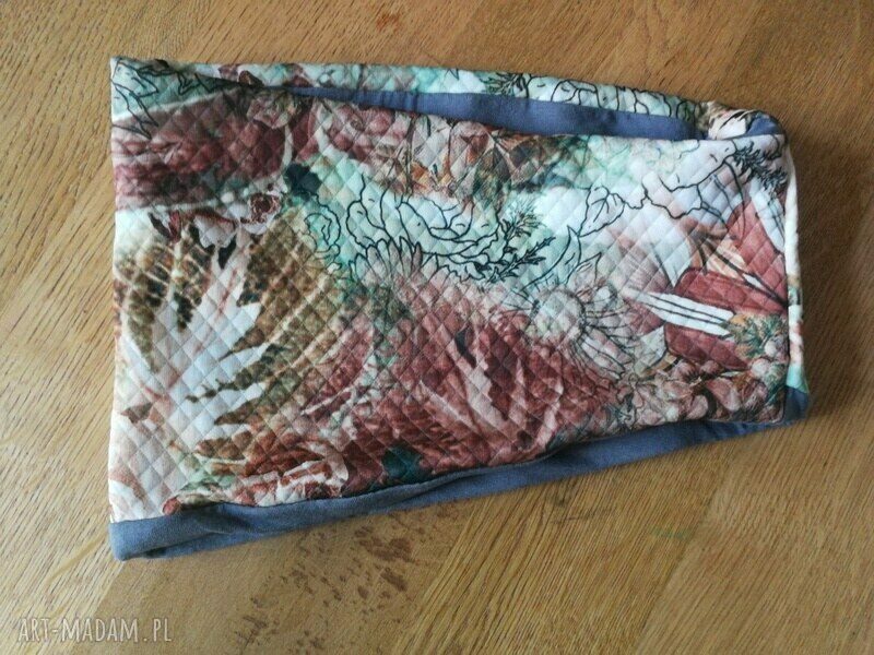 Opaska damska kwiatowa na podszewce - boho folk, handmade