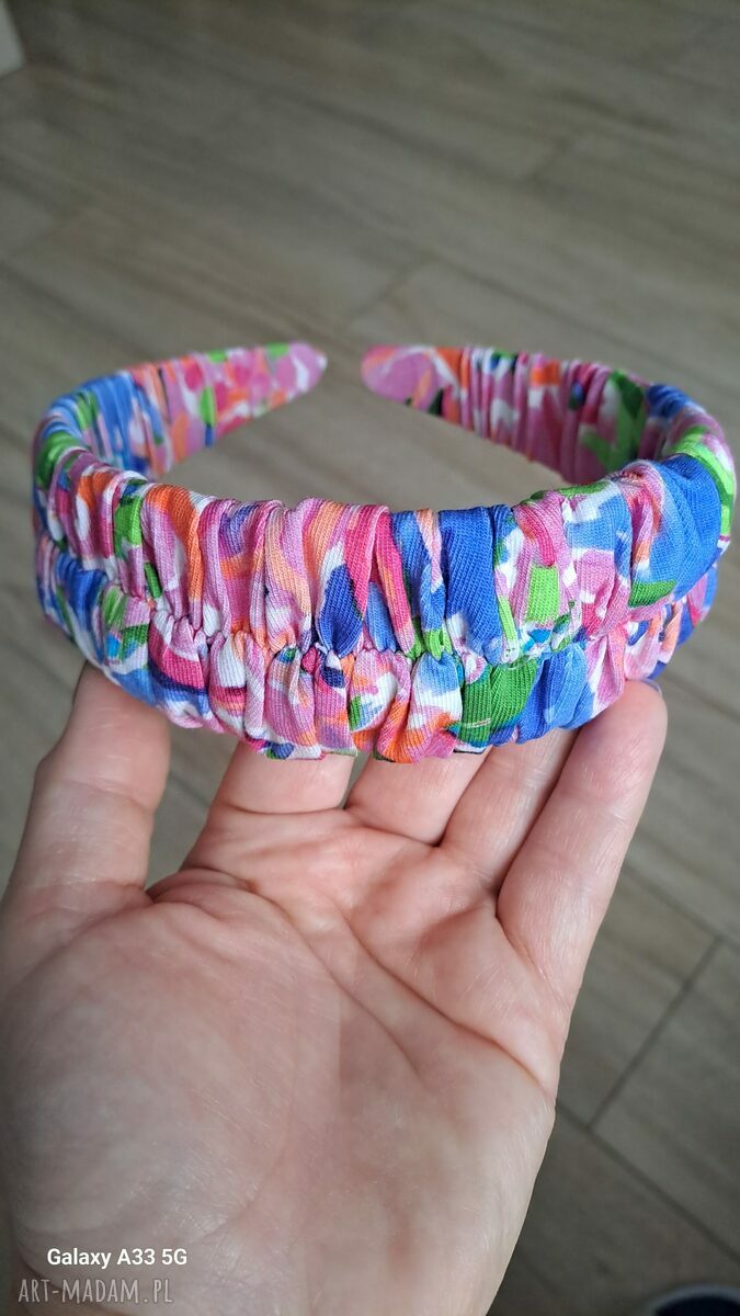Kolorowa opaska do włosów - Go Ka, handmade 4,5 cm