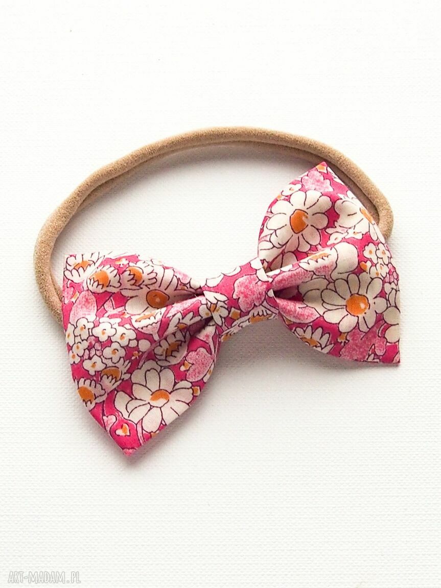 Opaska do włosów z kokardką w stokrotki ALICE - handmade Momilio Art