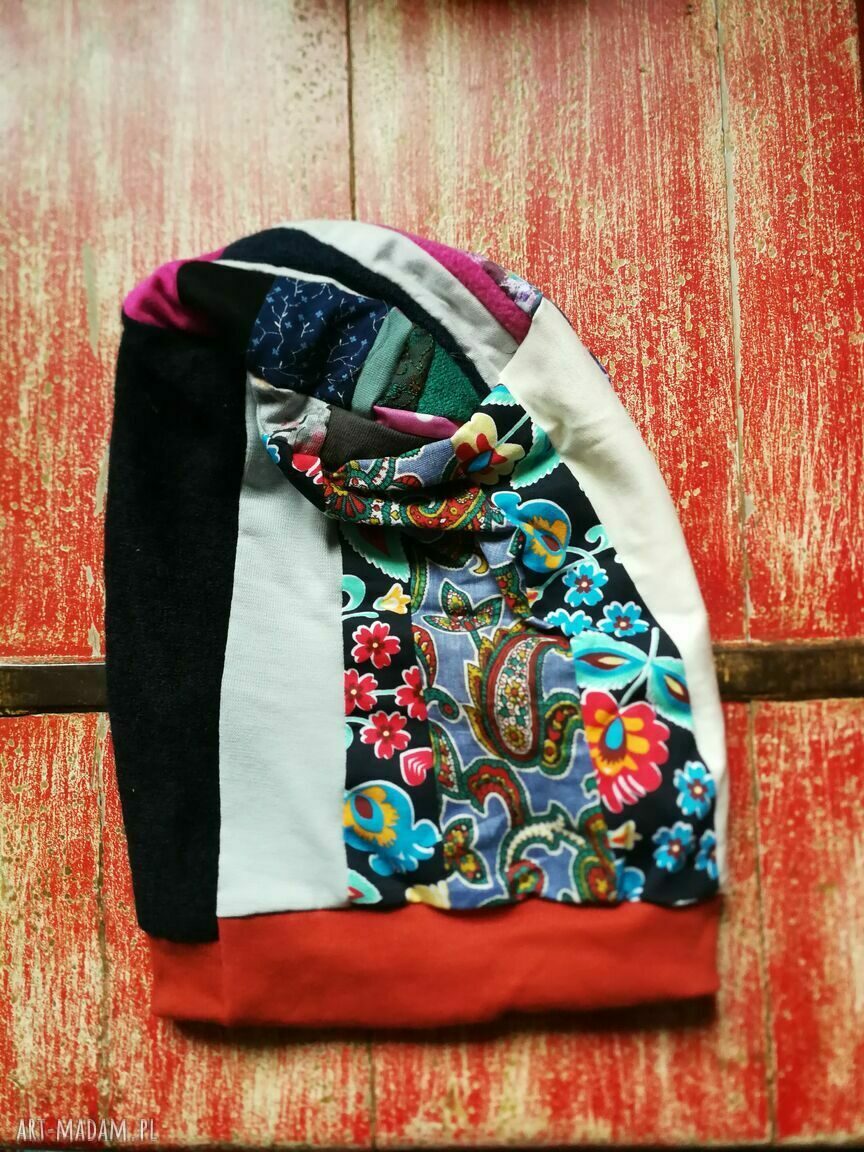 Opaska do jogi folk boho z podszewką - szeroka na 13 cm (rozmiar uniwersalny)