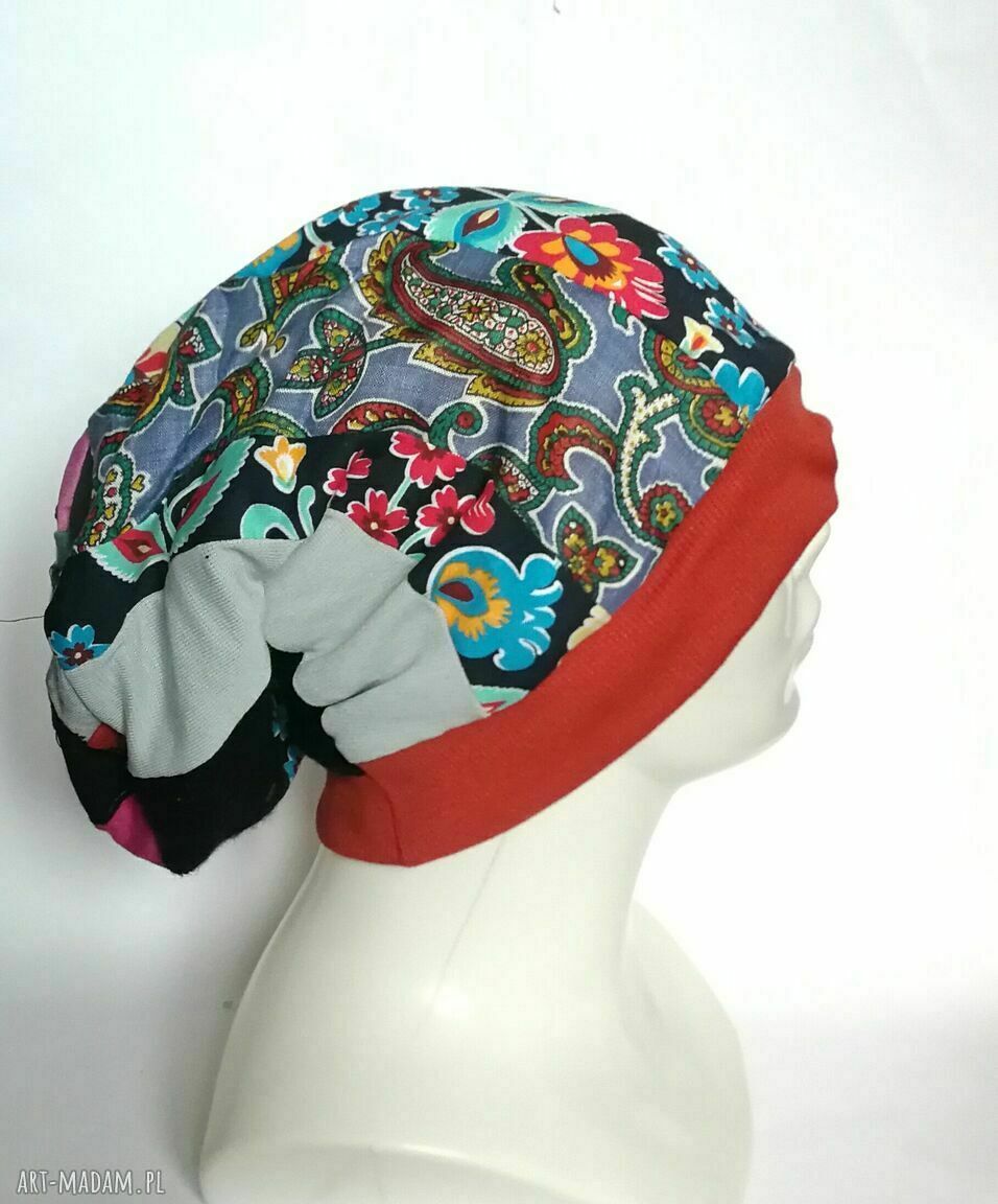 Opaska do jogi folk boho z podszewką - szeroka na 13 cm (rozmiar uniwersalny)