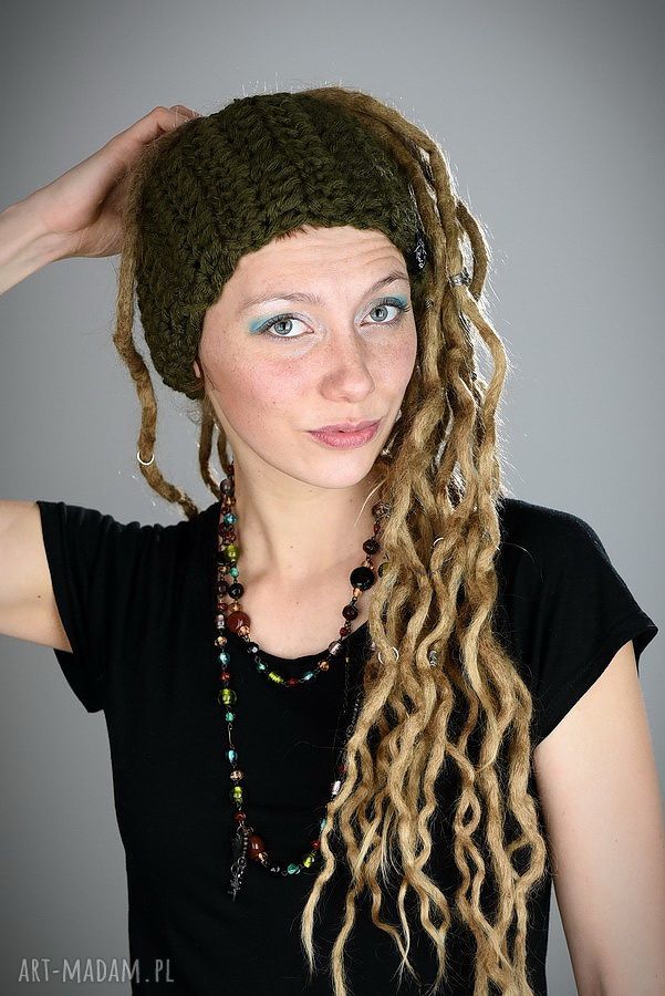Opaska DreadLove Mono 05 Khaki - ciepła zima dla dredów