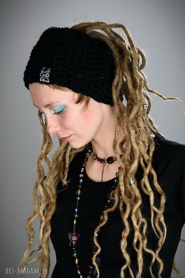 Opaska DreadLove Mono 01 - czarna na dredy, ciepła i oddychająca