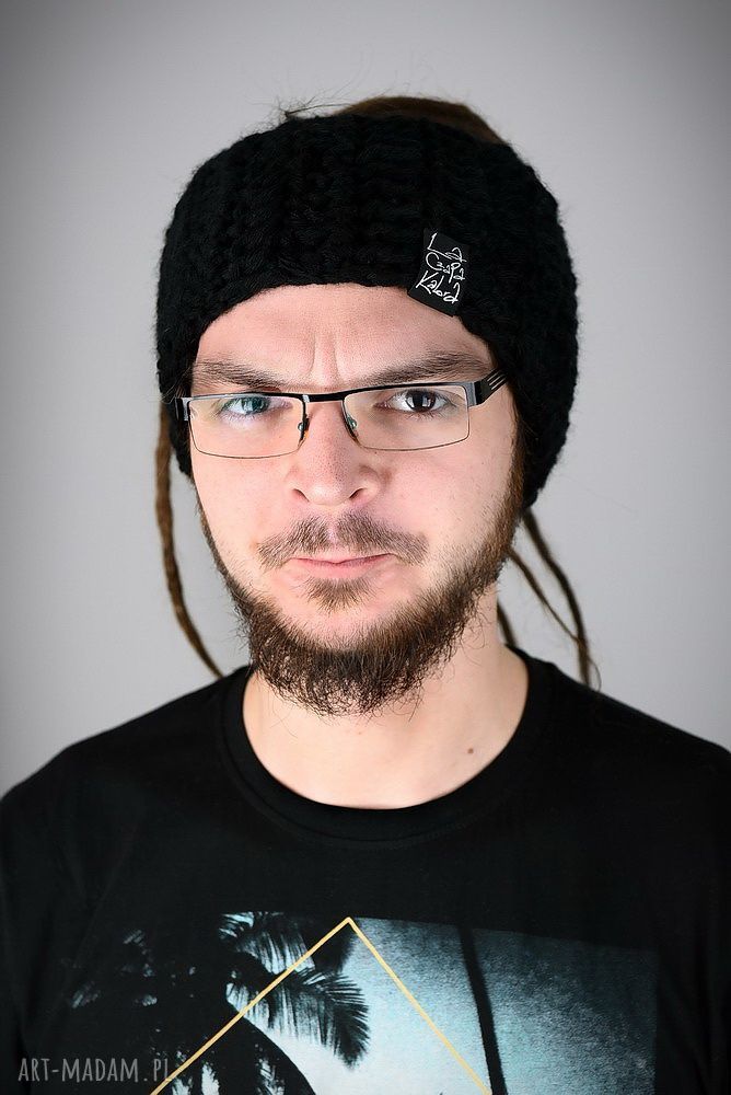 Opaska DreadLove Mono 01 - czarna na dredy, ciepła i oddychająca