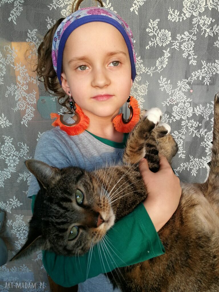 Uniwersalna opaska dzianinowa w kwiaty boho do jogi i biegania