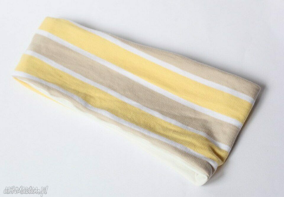 Kolorowa wiosenna opaska dzianinowa - handmade Ruda Klara