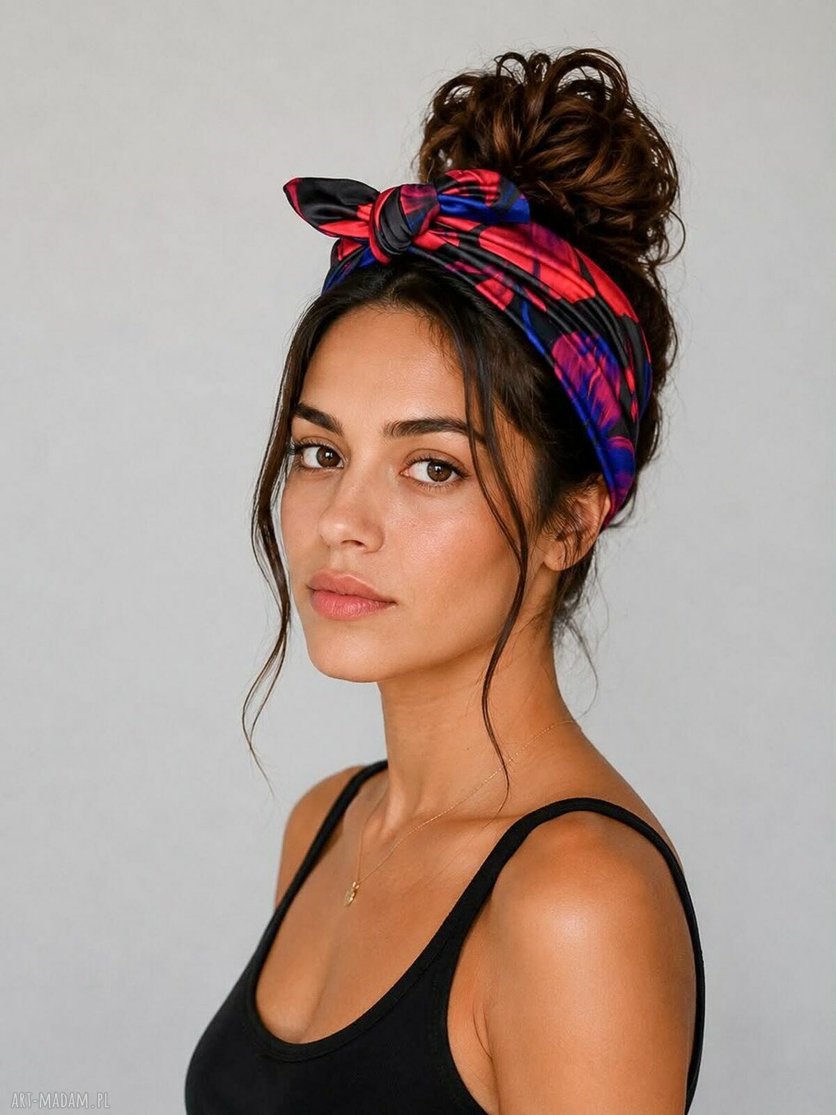 Opaska Flower Power - autorski print Blue Garden