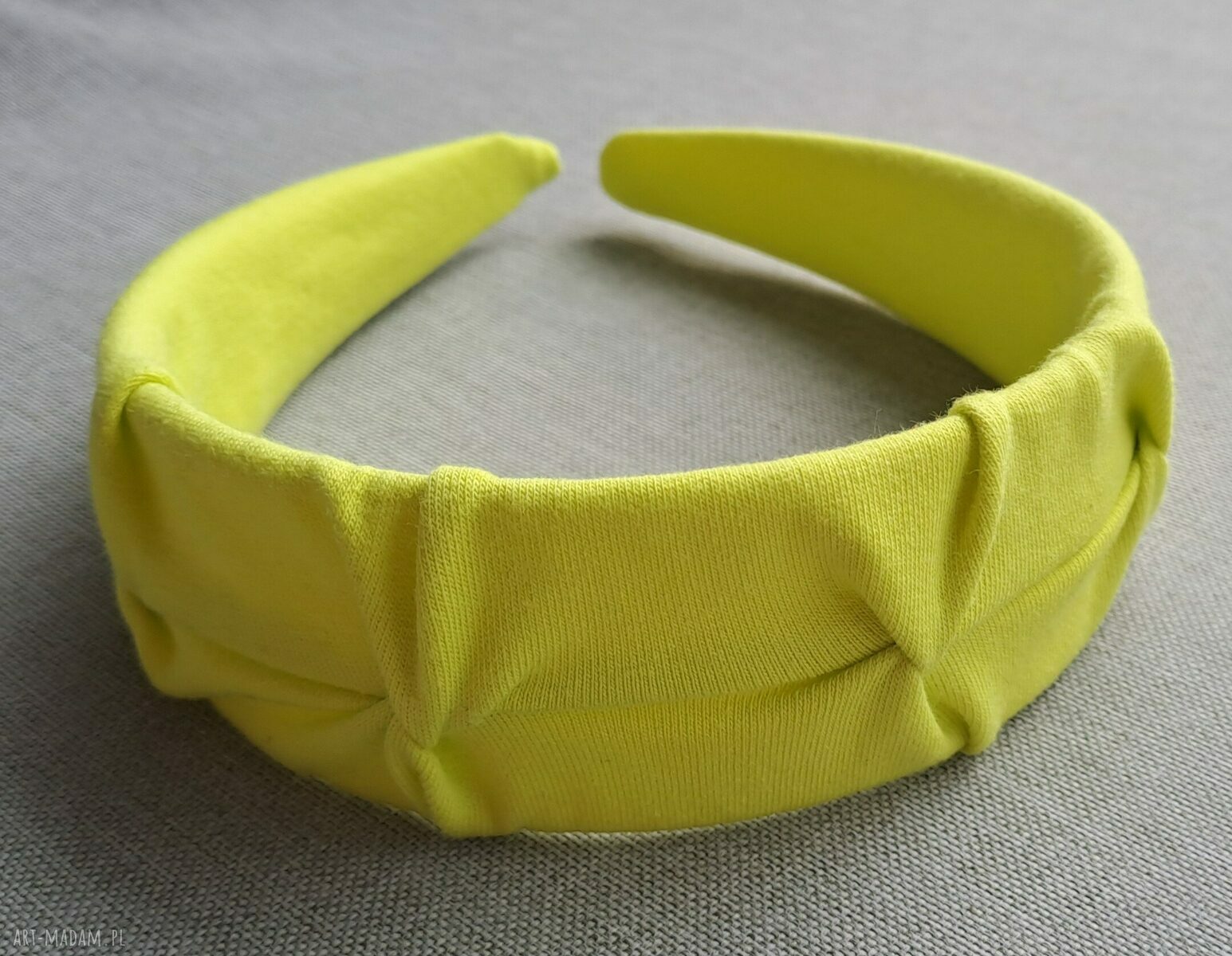Opaska handmade limonka - ręcznie uszyta opaska damska