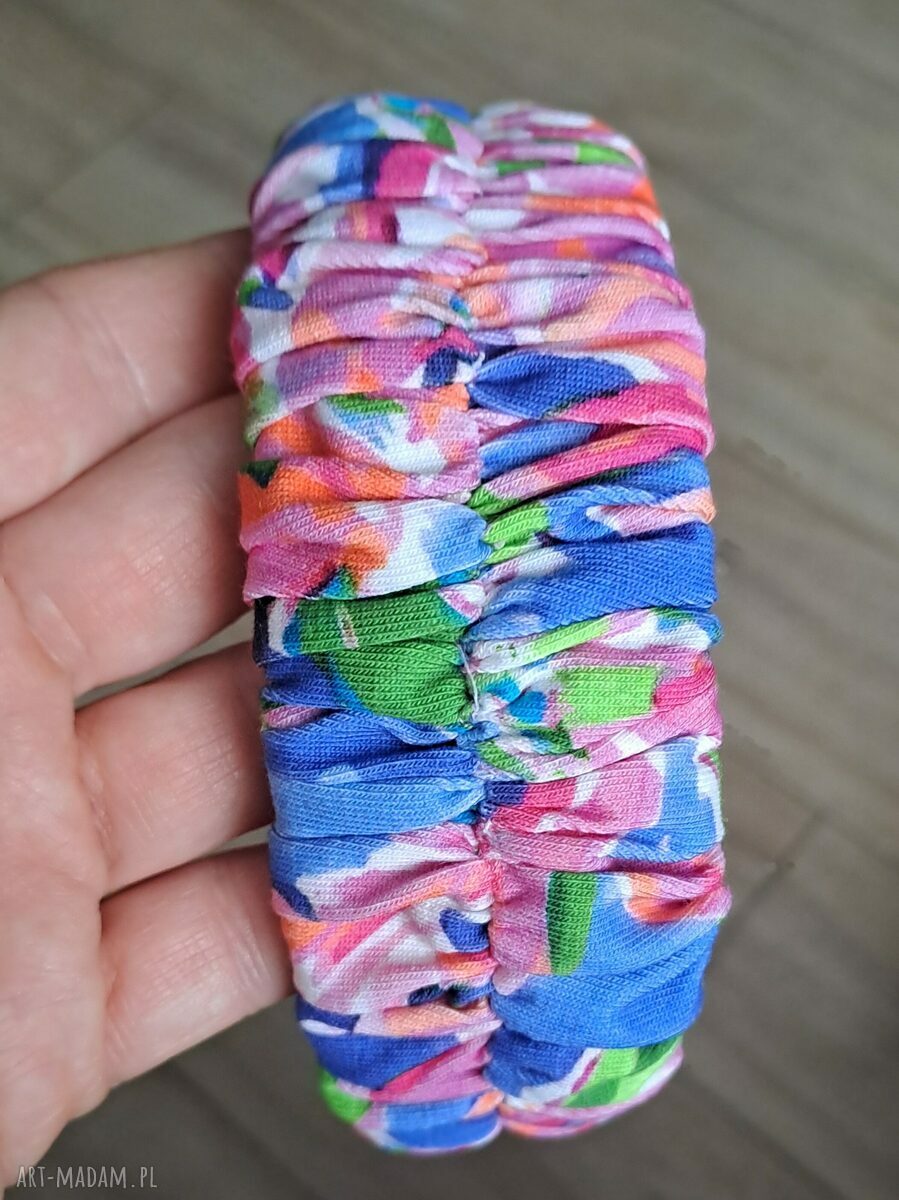 Kolorowa opaska do włosów - Go Ka, handmade 4,5 cm