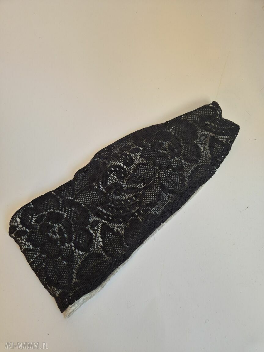 Opaska koronkowa na podszewce - folk boho, rozmiar uniwersalny