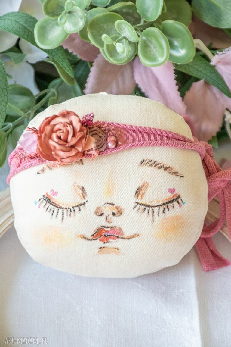 Opaska Kwiatki na sesję noworodkową dla niemowlęcia - handmade