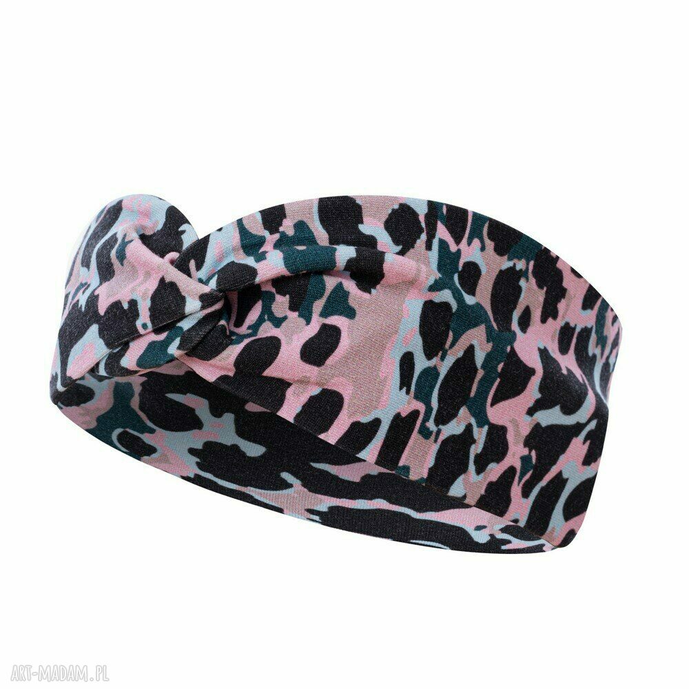 Opaska wiosnę lato biegania węzłem szaro różowa pantera