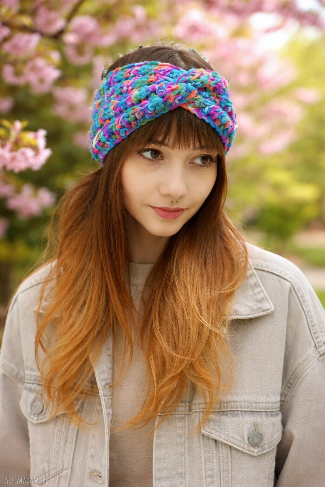 Opaska na włosy headband turban - Szary mary
