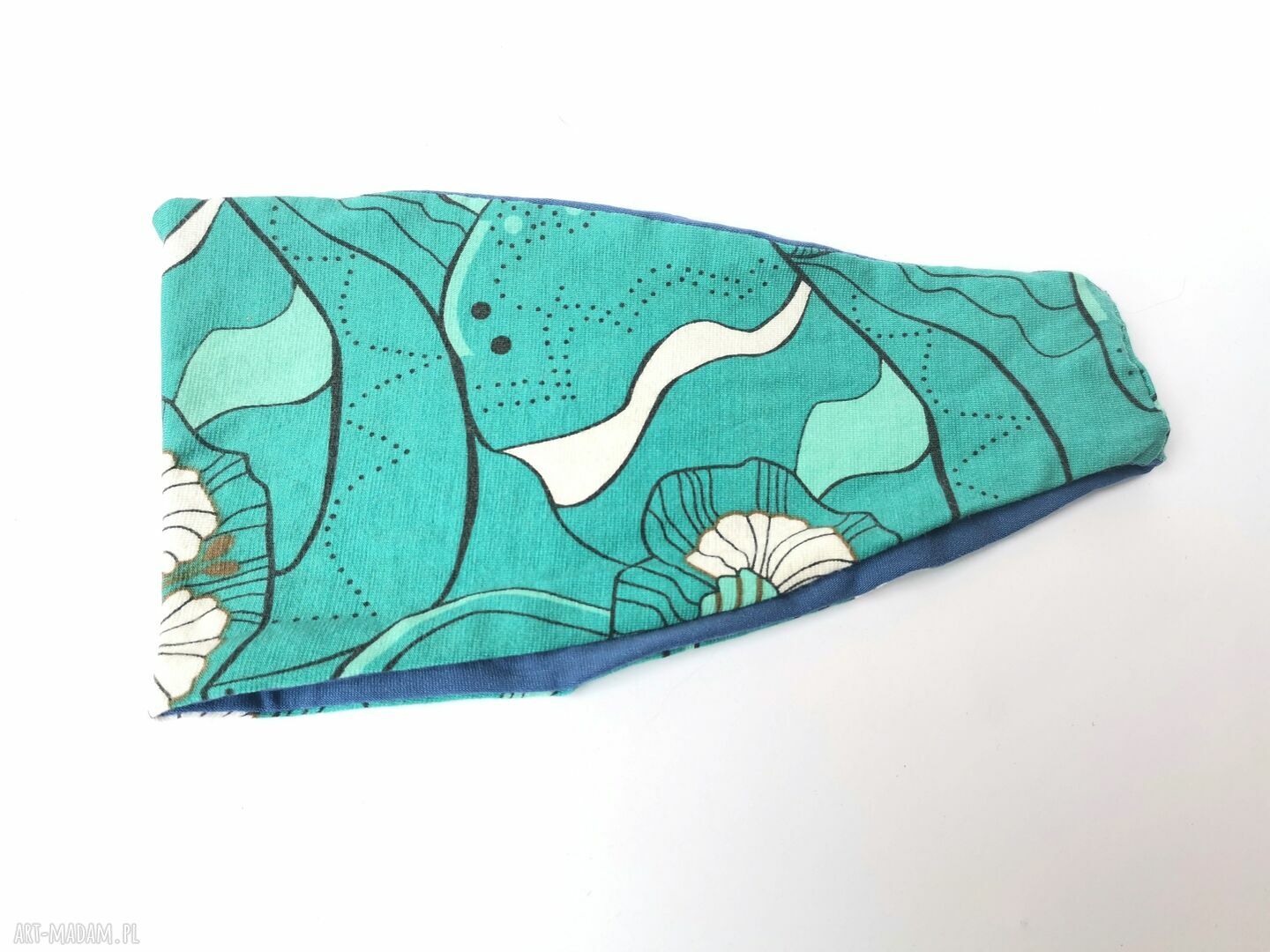 Niebieska opaska handmade uniwersalna - etno folk, joga i sport