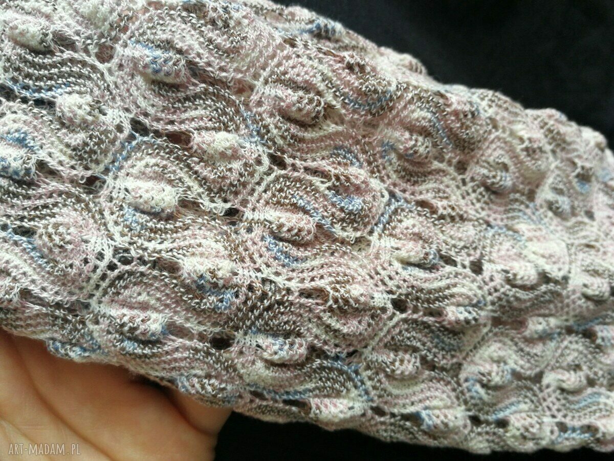 Opaska damska handmade z fakturą „wir” - z tyłu na gumkę, rozmiar uniwersalny