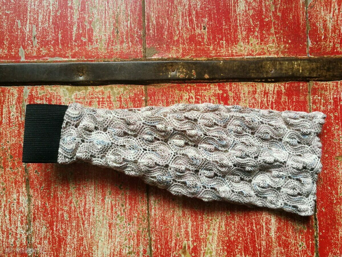 Opaska damska handmade z fakturą „wir” - z tyłu na gumkę, rozmiar uniwersalny
