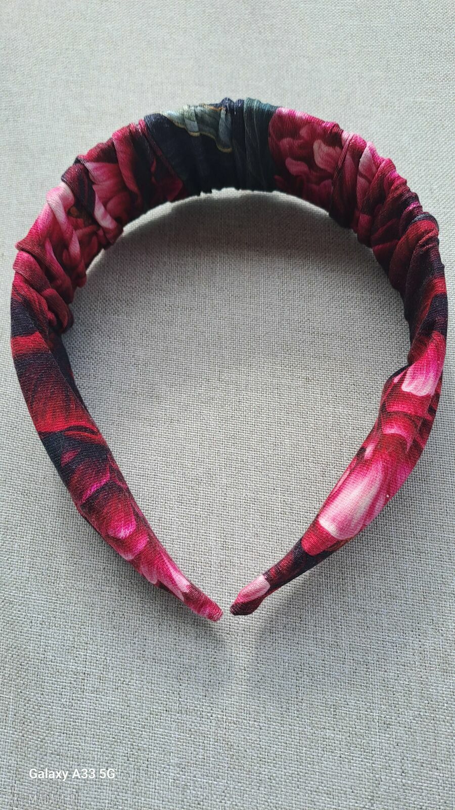 Opaska Piwonie Handmade - kolorowa ozdoba do włosów