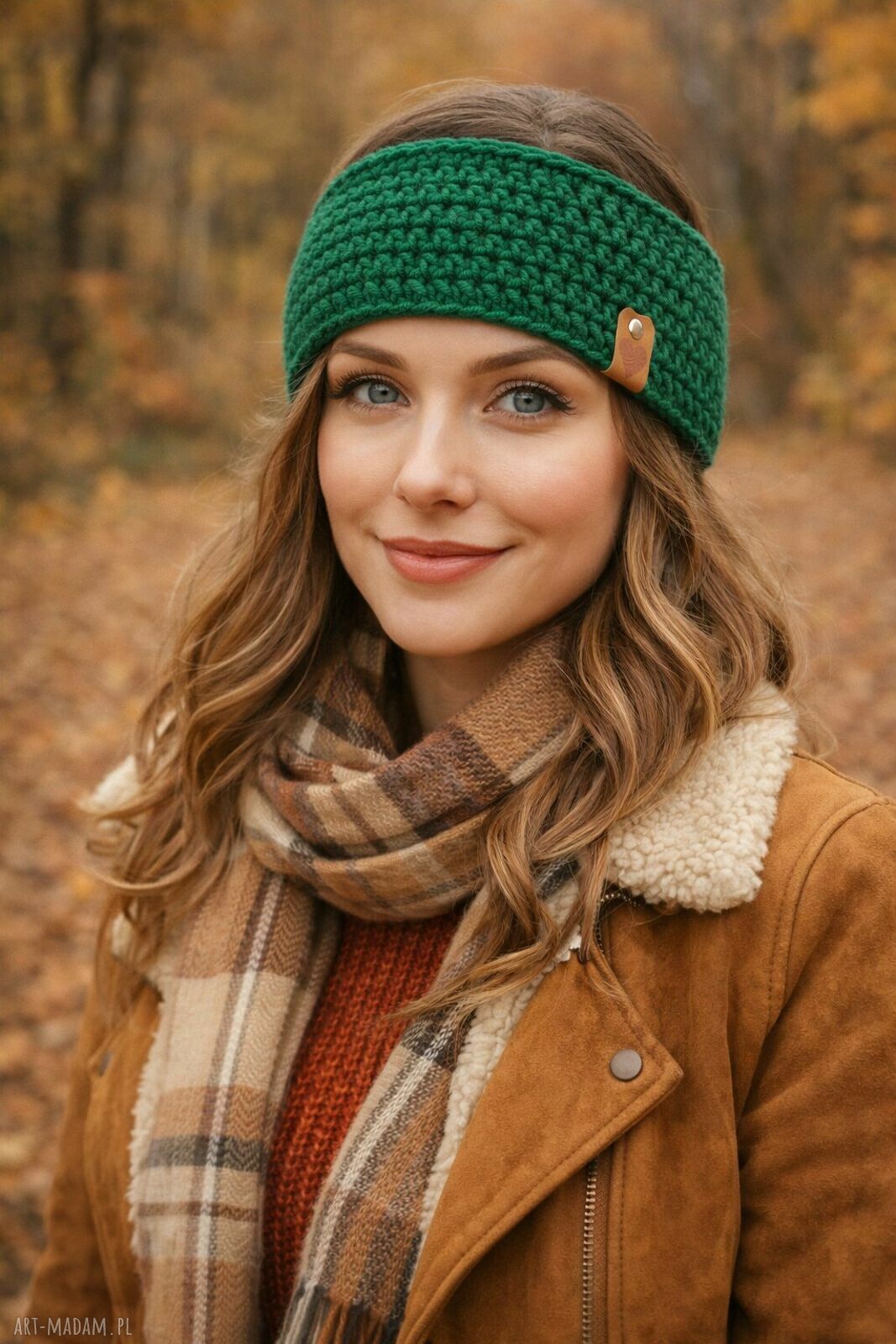 Opaska szydełkowa headband Szary Mary - damska opaska na włosy