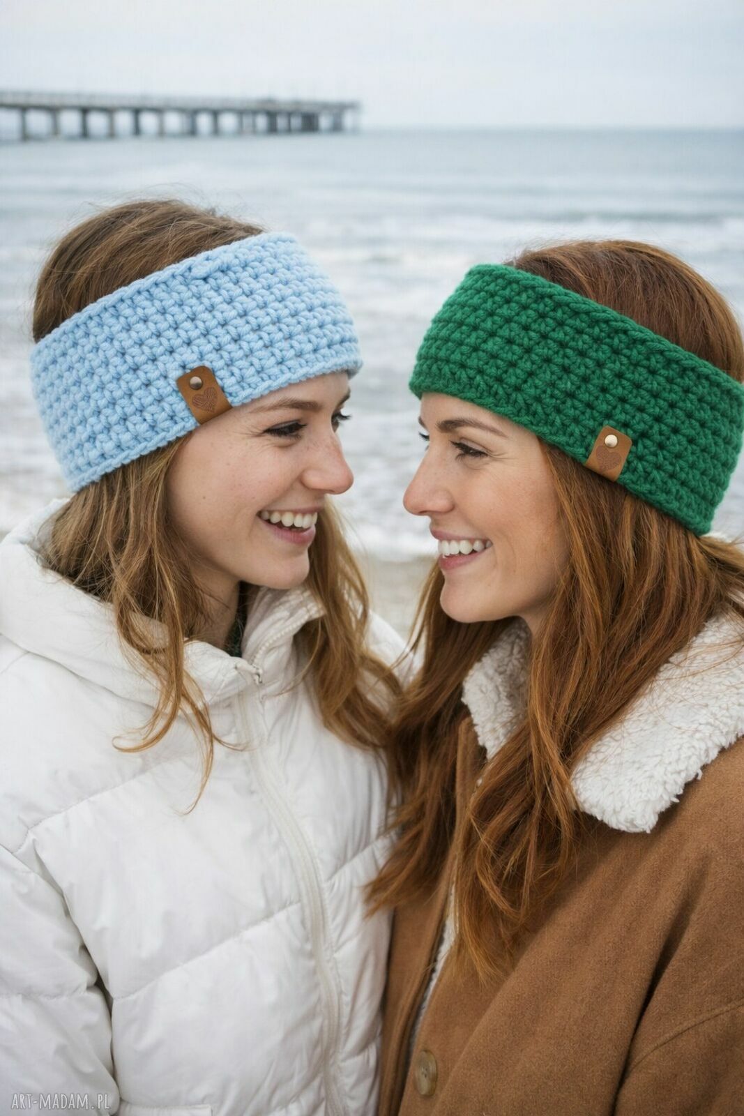 Opaska szydełkowa headband Szary Mary - damska opaska na włosy