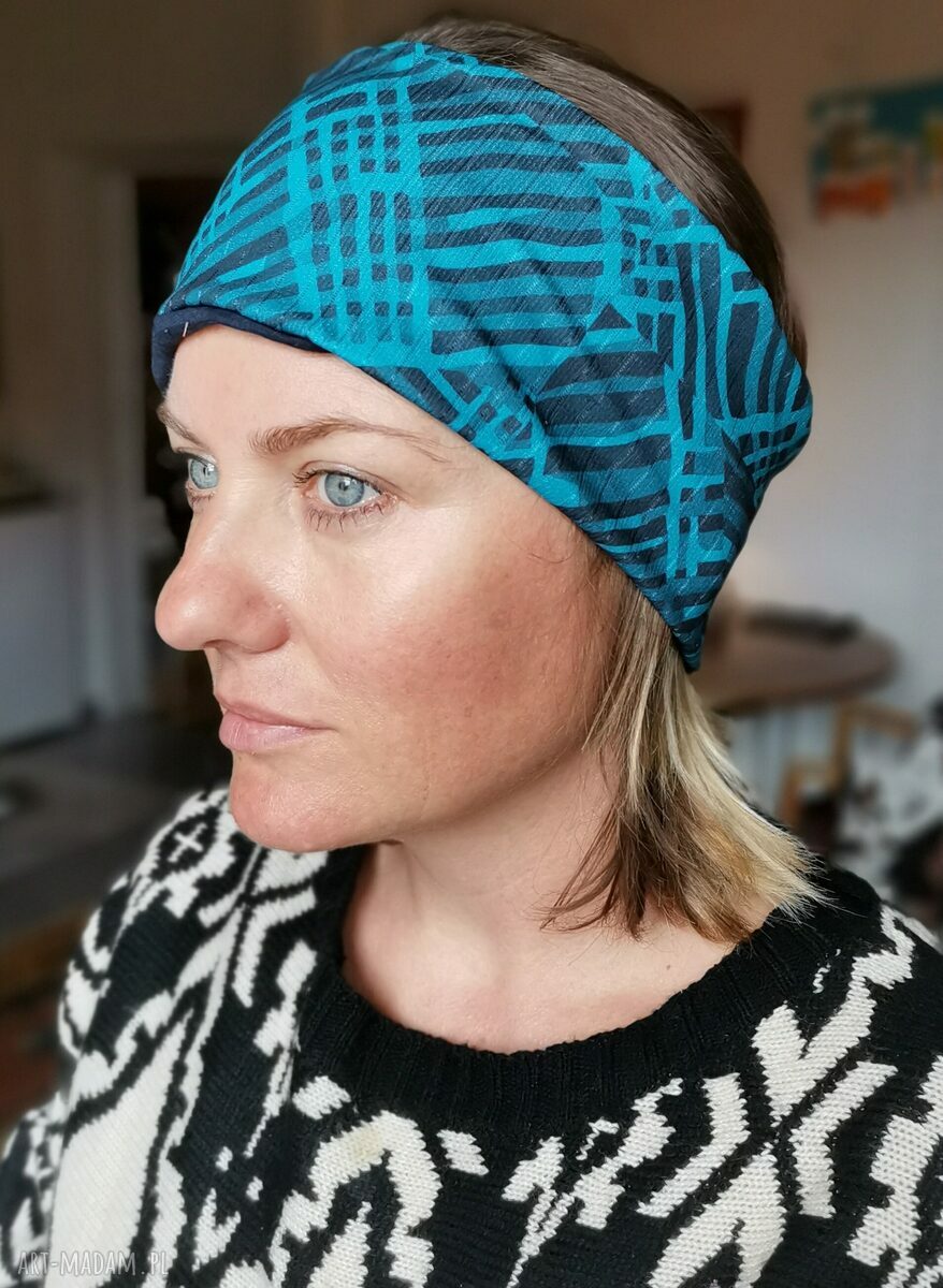 Opaska szeroka uniwersalna handmade w stylu folk sport boho