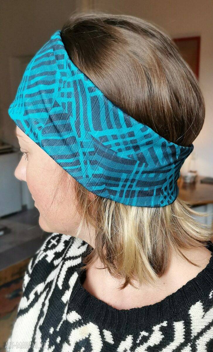 Opaska szeroka uniwersalna handmade w stylu folk sport boho