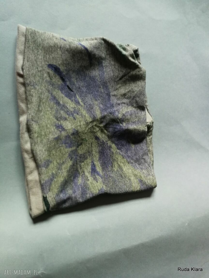 Szeroka opaska w kwiaty - dzianinowa sportowa Ruda Klara (57-58 cm)