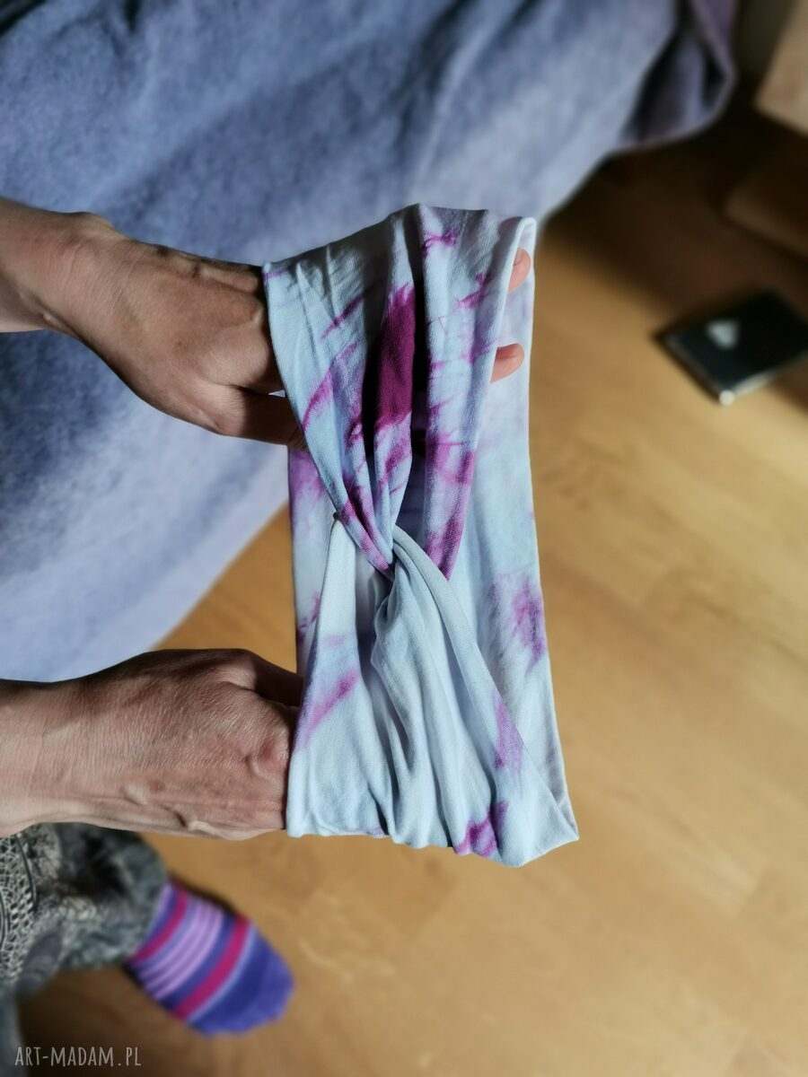 Opaska turbanowa ręcznie farbowana - uniwersalna, handmade