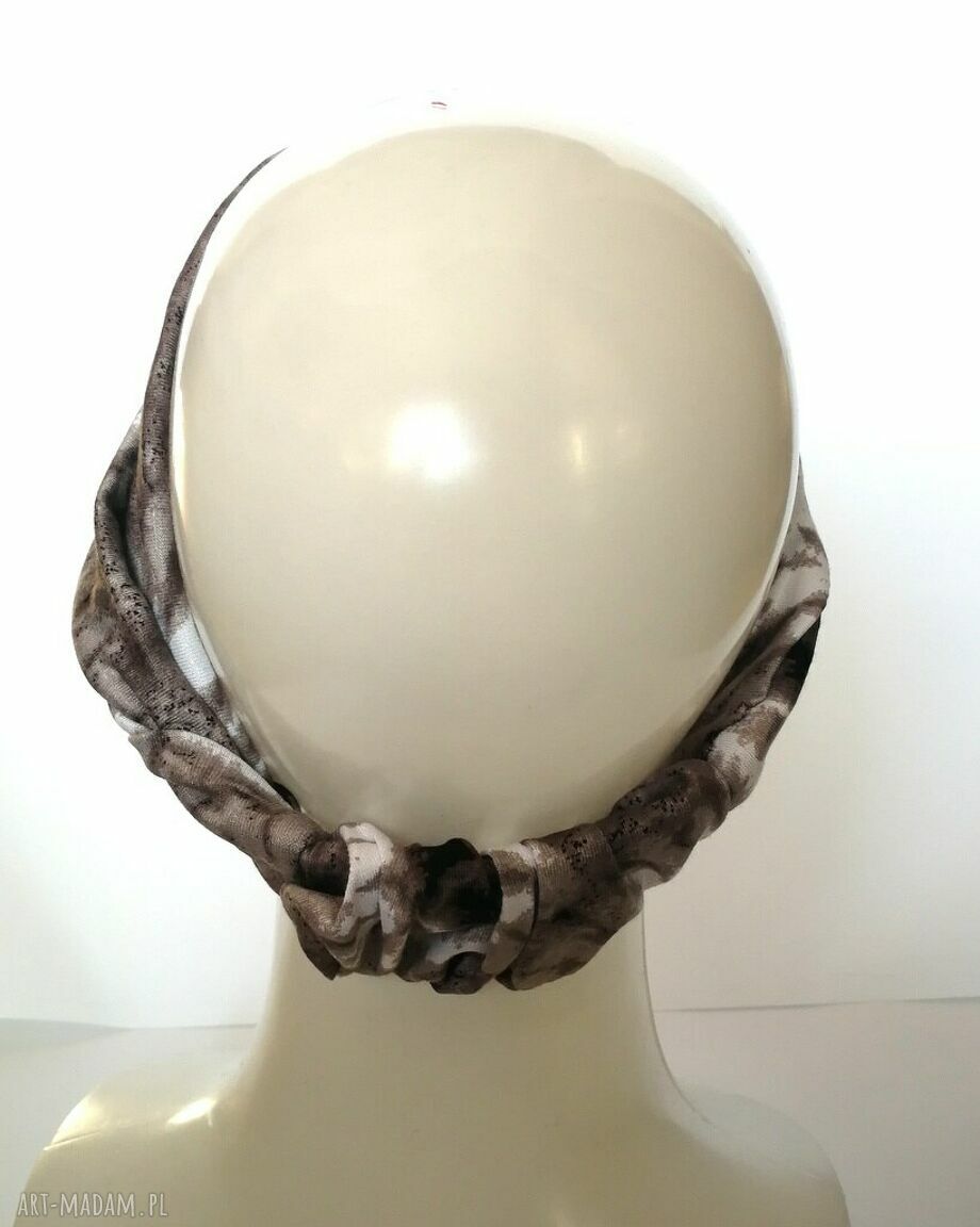 Opaska turbanowa uniwersalna z tyłu na gumce - boho-etno