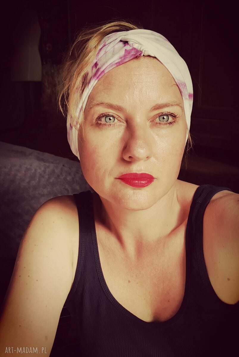 Opaska turbanowa ręcznie farbowana - uniwersalna, handmade