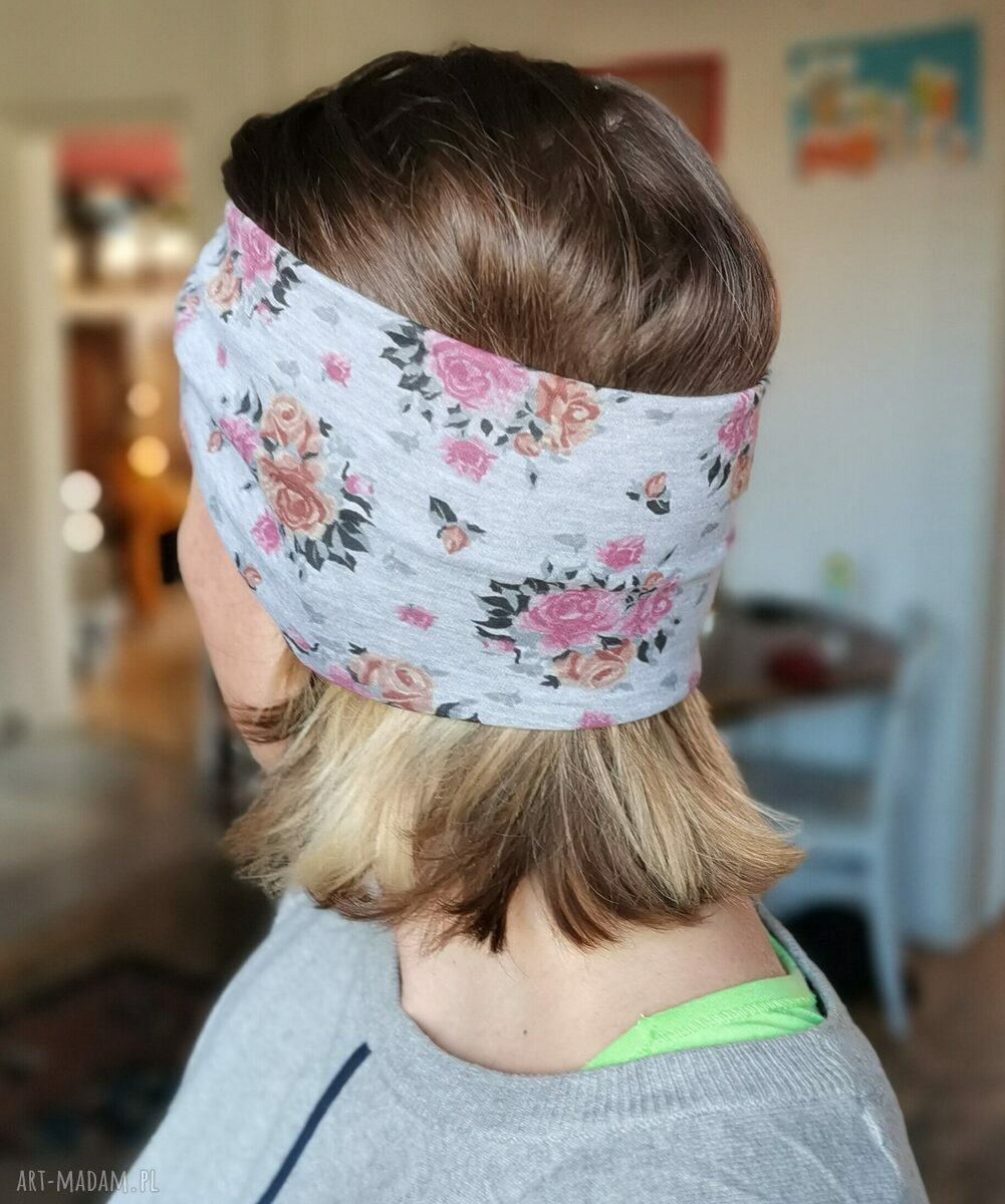 Opaska turbanowa etno boho Ruda Klara - podwójna komin-opaska, rozmiar uniwersalny