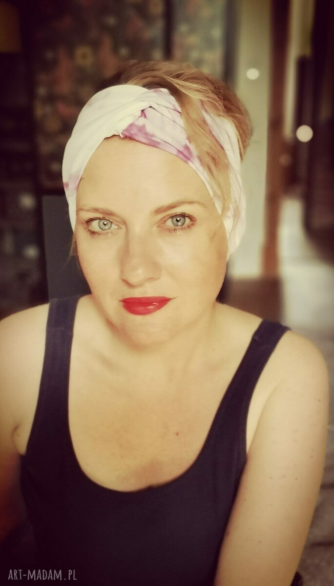 Opaska turbanowa ręcznie farbowana - uniwersalna, handmade