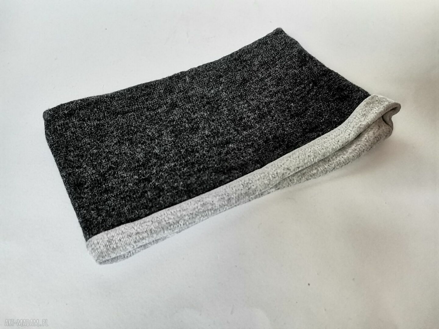 Ciepła, szeroka opaska unisex 14 cm - boho i folk z miękkiej dzianiny
