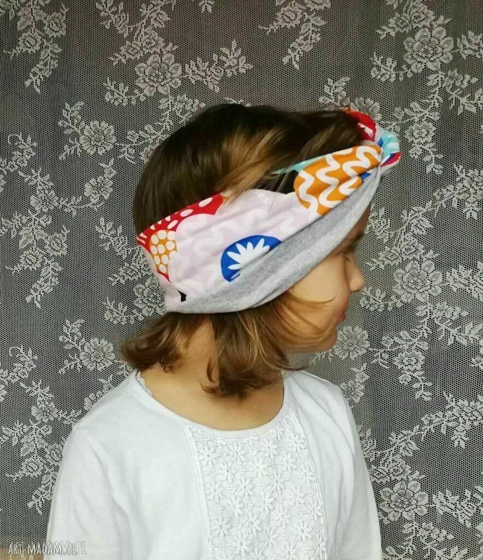 Opaska dla dziewczynki w kwiatowym stylu Box X1 - na podszewce, wiązana (rozmiar uniwersalny)